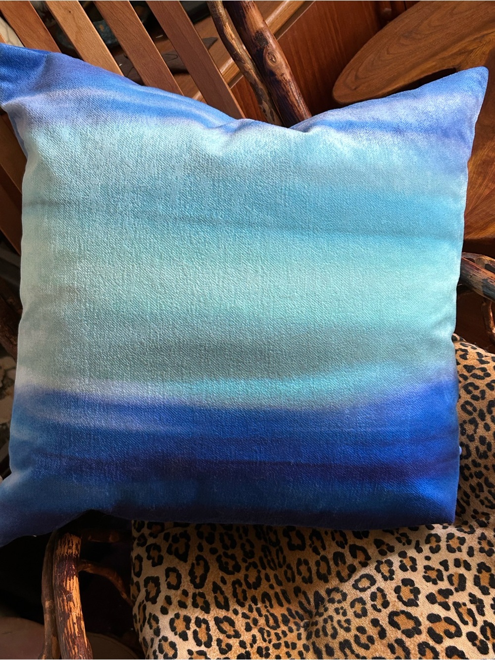 Aviva Stanoff Velvet Collection Blue Ombre Pillow